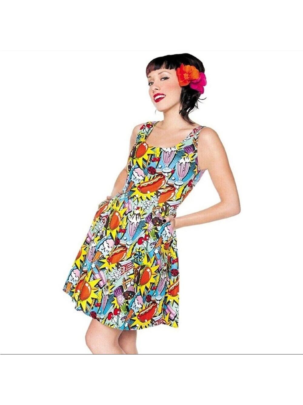ModCloth Folter snack attack pop art dress sz M